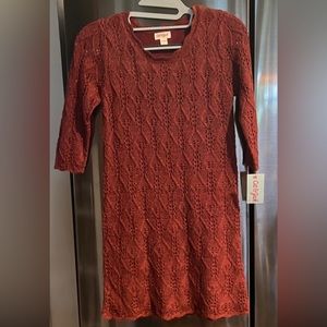 Girls maroon knit dress- tags still on. Size 7/8